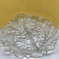 1940's Indiana Wild Rose Vinatge Clear Glass Relish Nut Candy Dish Divided Tray picture