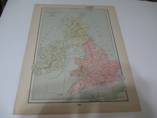 ANTIQUE MAP  THE BRITISH ISLES CIRCA 1066  CRAM'S  ATLAS 1905  11.5 X 14.5 picture