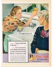 1937 Bon Ami Scouring Powder Cleanser Polish Mother Daughter art Vintage Ad  picture
