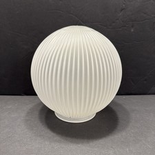 Vintage Replacement Round Globe Ribbed Frosted Glass Light Shade Cover picture