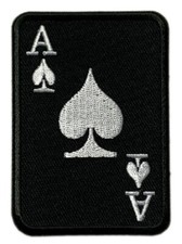 Ace of Spades Death Card Patch [Hook Fastener-3.0 X 2.0 inch -SA12] picture