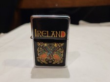 Allied Ireland Good Luck Lighter, Black Silver Clicks picture