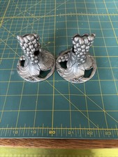 Vtg 1989 Seagull Grapes Pewter Two Candlesticks picture