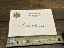 Franklin D Roosevelt Governor Of New York Executive Card Facsimile Please Read picture