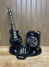 Telemania Black Gibson Les Paul Collectible Guitar & Amp Telephone Works picture