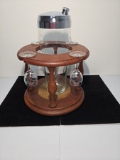 Vintage Goodwood Genuine Teak Pipe Stand Cocktail Glass Caddy BarwareThailand   picture