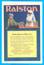 1918 Ralston flour wheat barley laxative porridge antique print ad child nurse picture