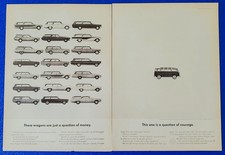 1962 Volkswagen Bus 2 PG Print Ad VW Station Wagon Courageous Choice Utility picture