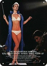1982 Sexy Woman Conductor Maidenform Bra & Panties DECORTIVE REPLICA METAL SIGN picture