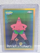 2025 Topps Chrome SpongeBob SquarePants Patrick's Fishnets GOLD Refractor #09/50 picture