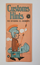 1967 US Customs Hints Pamphlet, Vintage Mid-Century Illustrated Travel Brochure picture
