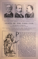 1900 Paris Exposition World's Fair Grand Gateway Pont Alexandre III illustrated picture