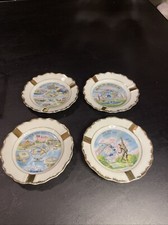 Vintage 1964 - 1965 New York World's Fair Souvenir Ashtray Gold Gilded Set Of 4 picture