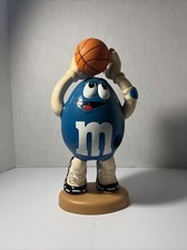 Candy Dispenser M & M BLUE BASKETBALL PLAYER  12 IN  PLASTIC COLLECTORS ITEM picture