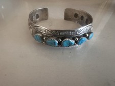 Wilbert Benally Navajo Sterling Silver Cuff bracelet picture