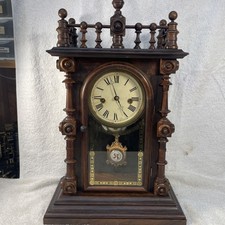 Antique E.N. Welch Gerster V.P. Patti mantle clock Beautiful Wood An Clock picture