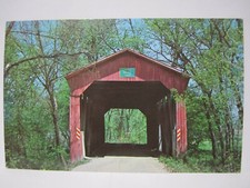 CRAPLE COVERED BRIDGE POSTCARD PLEASANT GARDENS INDIANA PUTNAM CO CROY'S CREEK picture