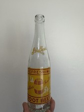 Rare Vintage Swallow's Old Style Root Beer ACL Glass Bottle Lima Ohio 10 oz 1952 picture