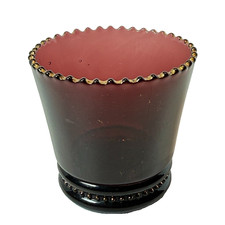 WADENA MN MINNESOTA Ruby Red Flash Souvenir Glass TRINKET ANTIQUE CUP picture