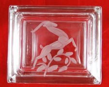 Glenn Belle-Isle Signed Engraved American Art Glass Jewelry or Candy Dish picture
