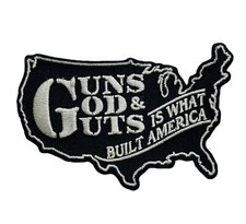 God Guns Guts Built America 4 Inch Embroidered Patch IV9367 F5D14N picture