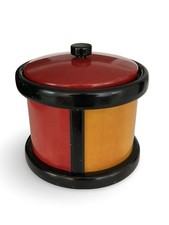 Manzoni Pietro Wooden Bread or Cookies Bucket Box Multicolor Vintage Italy Made picture