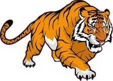 StickerTalk Tiger Mascot Sticker, 5 inches x 3.5 inches picture