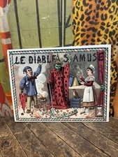 ANTIQUE C. 1910 THE DEVIL AMUSES HIMSELF MAGIC SIGN WIZARD FRENCH GAME SATAN picture