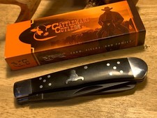 Cattleman's Cutlery Black Angus Trapper Black Delrin 4 1/8