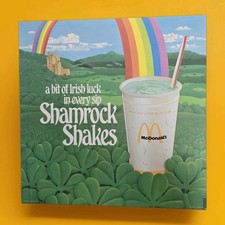 1978 McDonald's Translite Sign SHAMROCK SHAKE a bit of Irish luck 21.75