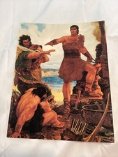 LDS Media Art Mormon 8.5x11in Nephi Subdues His Rebellious Brothers Vtg 1992 picture