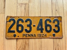 1924 Pennsylvania License Plate picture
