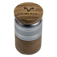 2.5'' 5 Parts Viking Axe Grinder Walnut Aluminum Finish Large Capacity Storage picture