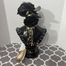 Midevil Gothic Plague Doctor Light Up Raven Bust Halloween Figure Statue Decor picture