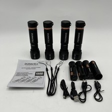 4 pk Duracell Durabeam Ultra Hybrid LED Flashlight 1500 Lumens Rechargeable AAA picture
