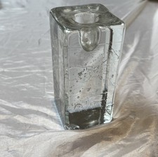 Iittala Timo Sarpaneva Arkipelago Candlestick Holder Square Finland Glass 5.25in picture