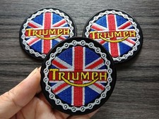 3 pcs Patch TRIUMPH Biker Raider Motorcycle Embroidered Iron or Sew on Jacket   picture