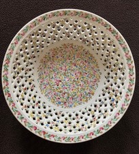 Limoges France Porcelain Dish with Handpainted Floral Chintz Pattern picture