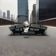 Vintage Cast Aluminum - Hot Rod Hoodlums Bad To The Bone - Rare Car Club Plaque picture