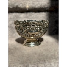 Vintage F.B. Rogers Silverplate Pedestal Bowl Ornate High Relief Floral Design picture