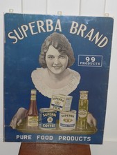 Vintage Superba Brand Advertising Cardboard Sign picture