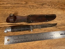 VINTAGE WEST-CUT MODEL K-1 KNIFE AND SCABBARD BOULDER COLORADO 9 1/4