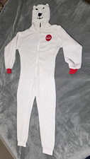 Coca-Cola Polar Bear Sherpa Fleece Full Body Pajama Jumpsuit One Piece XS picture