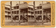 WISCONSIN STEREOVIEW - Devils Lake - Cliff House & Croquet Court - HH Bennett picture