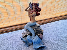 Vintage OOK Mermaid statue Enesco was white now hand painted picture