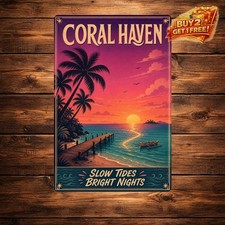 Key West Tropical Sunset Metal Sign Florida Travel Wall Decor picture