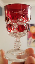 BEAUTIFUL EAPG Pattern Glass Ruby Red Flash Tumbler Goblet picture