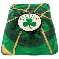 Vintage Boston Celtics Fleece Throw Blanket Large 76x62 NBA Shamrock Basketball picture