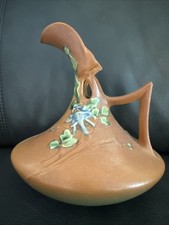 Roseville Pottery Columbine Brown Ewer Pitcher Styled Vase 18 7