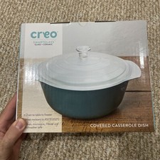 Creo Smart Glass+Ceramic Covered Casserole Dish New. 2.11 Qt, 2 L. Oven Safe picture